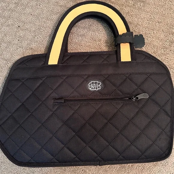 Jump From Paper Woolen Gray Handbag with Tan Accents - Picture 4 of 4